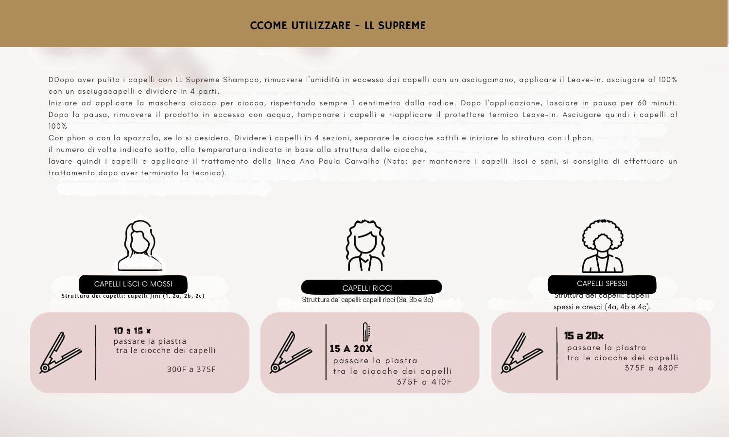 Ana Paula Carvalho LL SUPREME + Protect Supreme, cheratina brasiliana senza formol ( uso professionale )