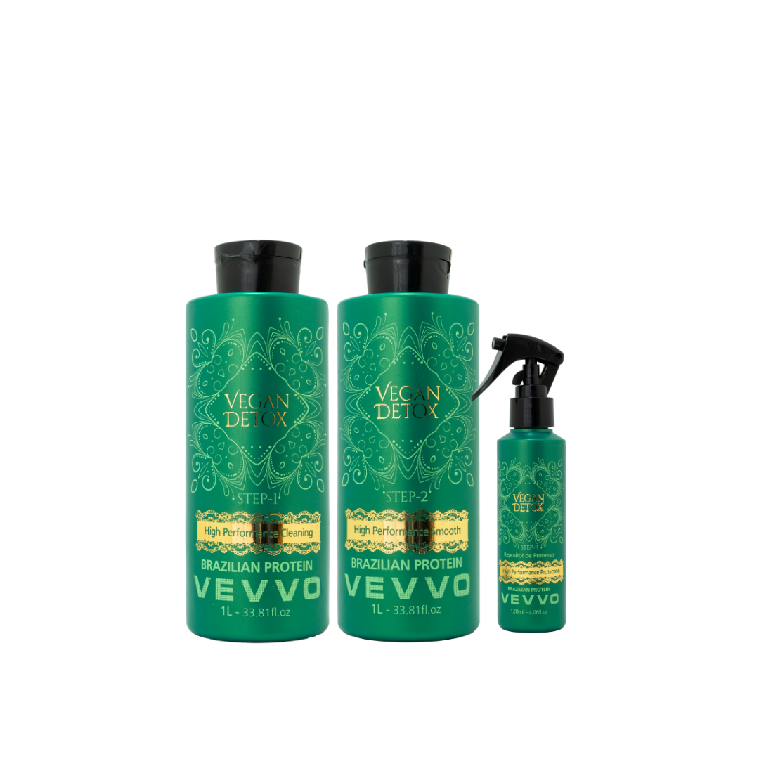 Kit Premium Vegan  Nanoplastia ( Uso Professionale ) Shampoo 1L Lisciante 1L Protezione termica 120ml