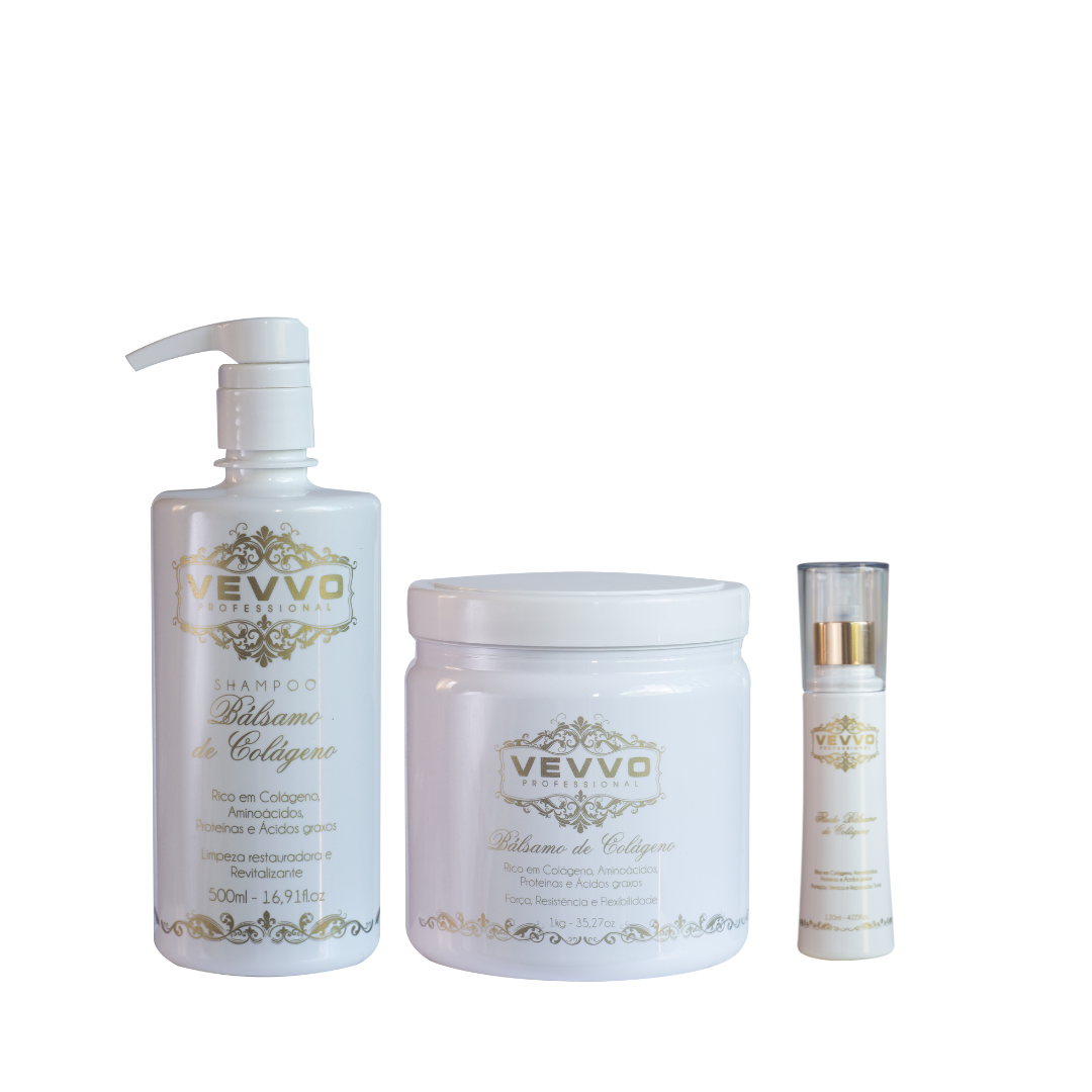 Kit Professionale Balsamo de Colageno ( Shampoo+Maschera+Fluido balsamo de Colegeneo)