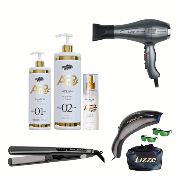 Kit professionale, Cheratina,  piastra, phon e photon 1 luce