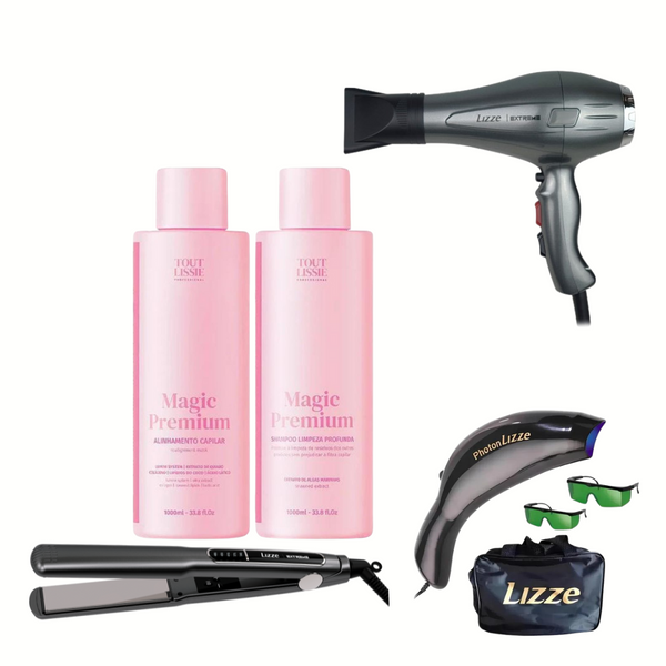 Kit professional, alisado, plancha,secador e photon 1 luz 