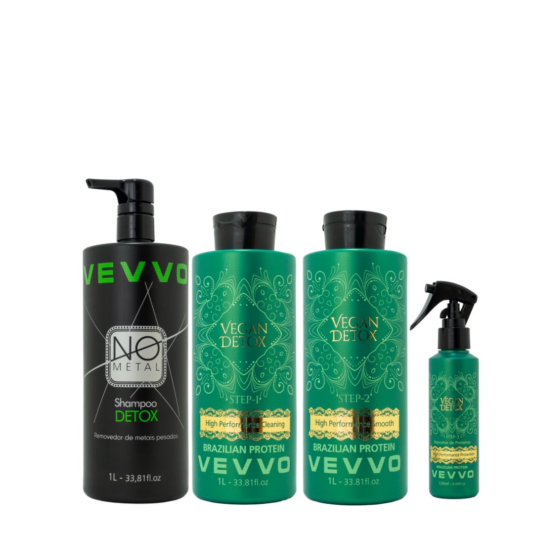 Kit Premium Vegan  Nanoplastia +  Shampoo No Metal Detox( Uso Professionale )